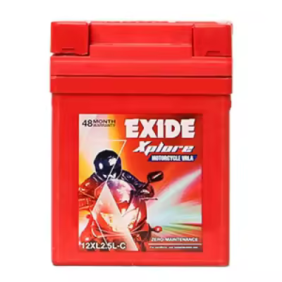 Exide 12XL2.5L-C Battery 2.5 Ah Xplore ( All Kick Start bikes -Hero Honda, Splendor, Super Splendor)